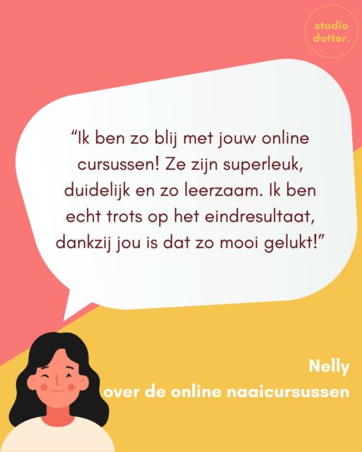 𝕆𝕟𝕝𝕚𝕟𝕖 𝕟𝕒𝕒𝕚𝕔𝕦𝕣𝕤𝕦𝕤: Heb jij weleens een online naaicursus van Studio Dotter gedaan? Zo ja, dan ben je één van de meer dan 2000 cursisten die een of meer cursussen zijn gestart en met mijn hulp al heel veel mooie dingen hebben gemaakt!

Zo niet, bekijk op www.studiodotter.nl dan eens uit welke cursussen je allemaal kunt kiezen: er zijn cursussen waarin we samen één project naaien, cursussen waarin ik uitleg hoe specifieke naaitechnieken werken, of cursussen waarin je leert hoe je zelf patronen kunt tekenen. Je hoeft het dus niet alleen te doen. Bovendien kun je de lessen altijd terugkijken!

Kun je niet kiezen? Ga dan voor het voordeelpakket! Hoe meer cursussen, hoe meer korting... 😁

#vraagvoordejuf #dotterdag #oplesbijstudiodotter #teamstudiodotter #naaitips #sewingtips #sewingtricks #naaieniship #naaienistof #naaienisleuk #naaienvoorbeginners #naaienvoorgevorderden #naaienvoormezelf #naaienvoorkids #sewinglove #sewingaddict ##sewista #sewing #hobby #creatief #naaimachine #stoffenwinkel #stoffenwebshop #naailes #naaicursus #onlinenaailes #onlinenaaicursus