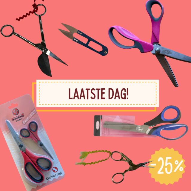 Heb jij al een fijne èn voordelige stofschaar uitgekozen?? Vandaag is de laatste dag van de 25%-kortingsactie: morgen een nieuwe....

#stofschaar #knippen #hobby #naaien