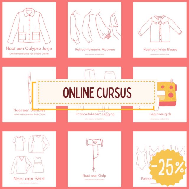 We zitten in de laatste week van de 10-jaar-Studio-Dotter-jubilieum-actie: elke week 25% korting op een artikel in de webwinkel. Deze week is dat het populairste item in de webwinkel: online naaicursussen! Lang of kort, met of zonder patroon, voor beginners èn zeer bedreven naaiers: tot en met zondag bijna allemaal met 25% korting!*

Let op: dit is een korte week. Deze actie loopt tot en met zondag...

*Geldt niet voor de cursus Alles over... Textiel.

#naaicursus #onlinenaailes #naaienvoorbeginners #naaienvoorgevorderden
