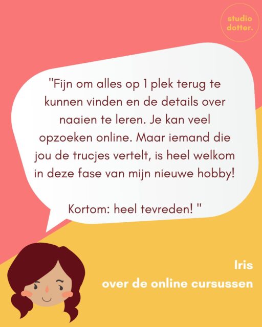 💛💛

Je vindt alle 42 online naai- en patroontekencursussen op https://studiodotter.nl/online-naaicursus/