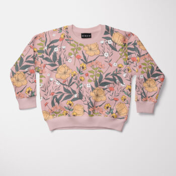 Perzikroze - uni french terry stof