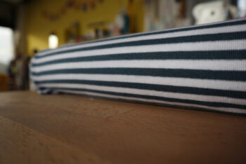 Rookblauw/wit gestreept - boordstof