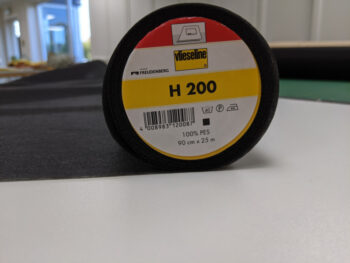 Plakvlieseline H200 zwart, voor dunne, geweven stoffen