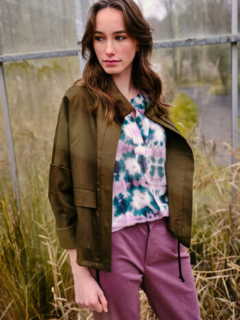 Green and Lilac Tie Dye - viscose stof