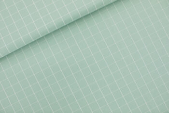 Thin Grid S Licht Haven Aqua - katoencanvas gabardine twill stof