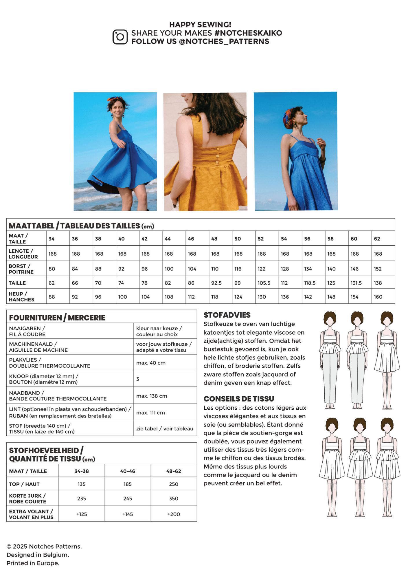 Kaiko top en jurk - papieren patroon - Afbeelding 3