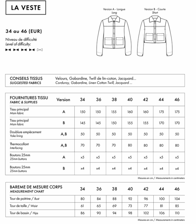 LA Veste - papieren patroon - Afbeelding 3