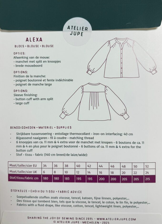 Alexa blouse - papieren patroon - Afbeelding 2