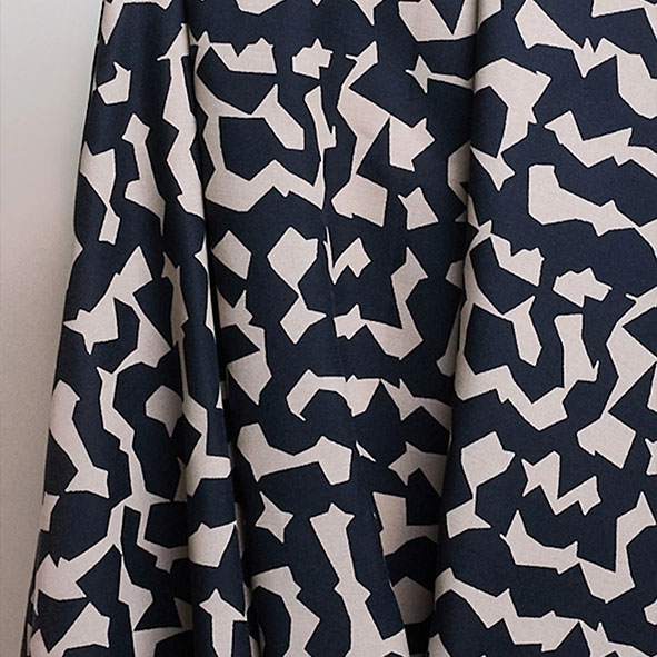 Ekko Deep Charcoal -viscose stof