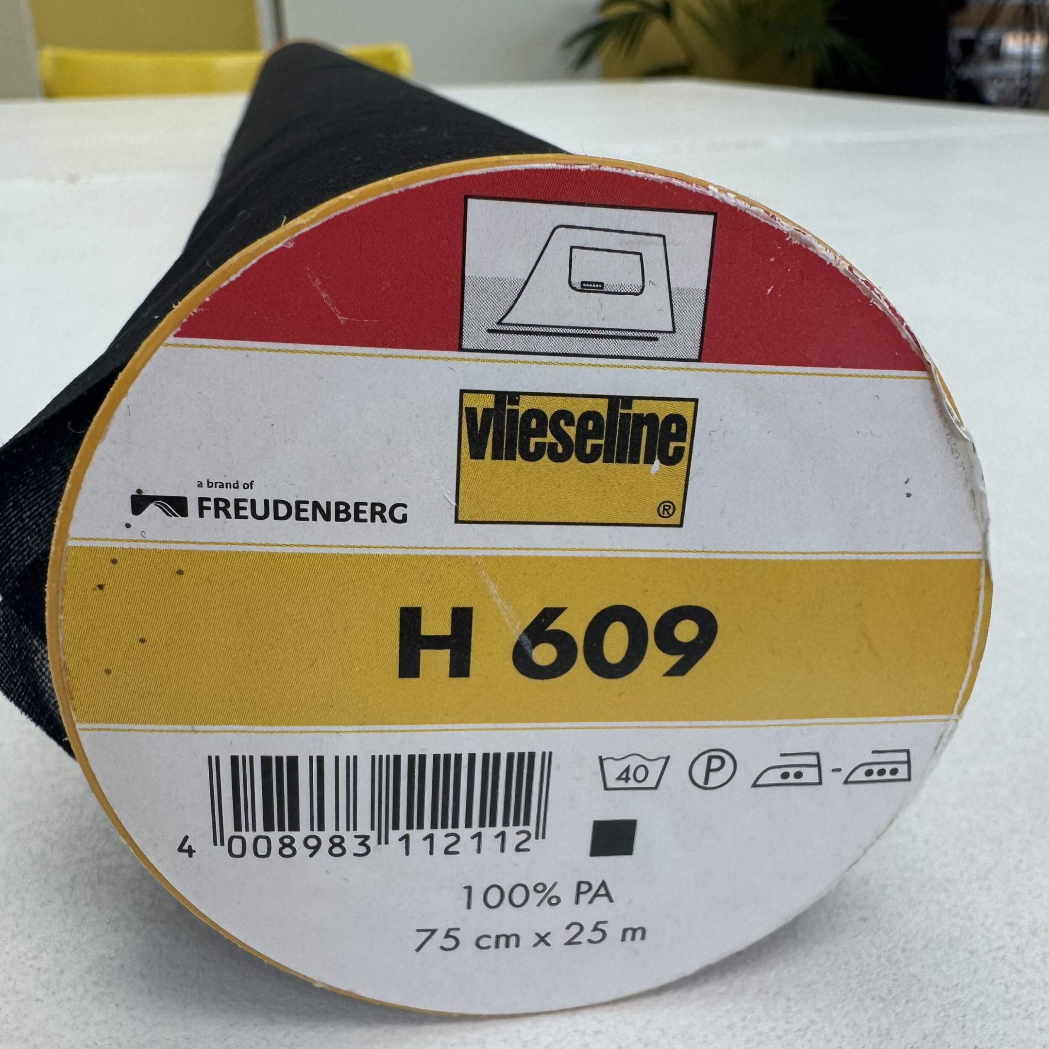 Plakvlieseline H609 zwart, voor rekbare stoffen