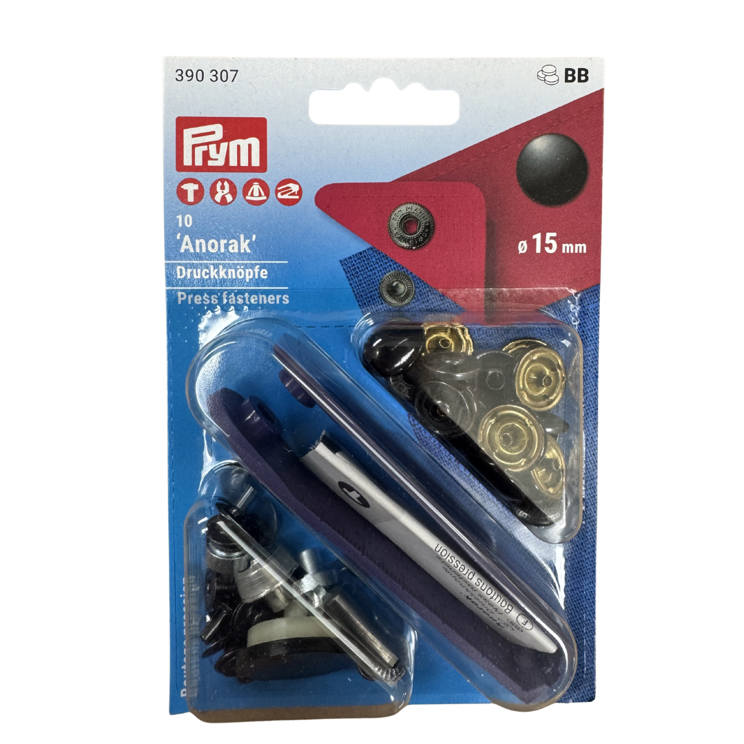 Prym drukknoopjes Zwart (15mm)