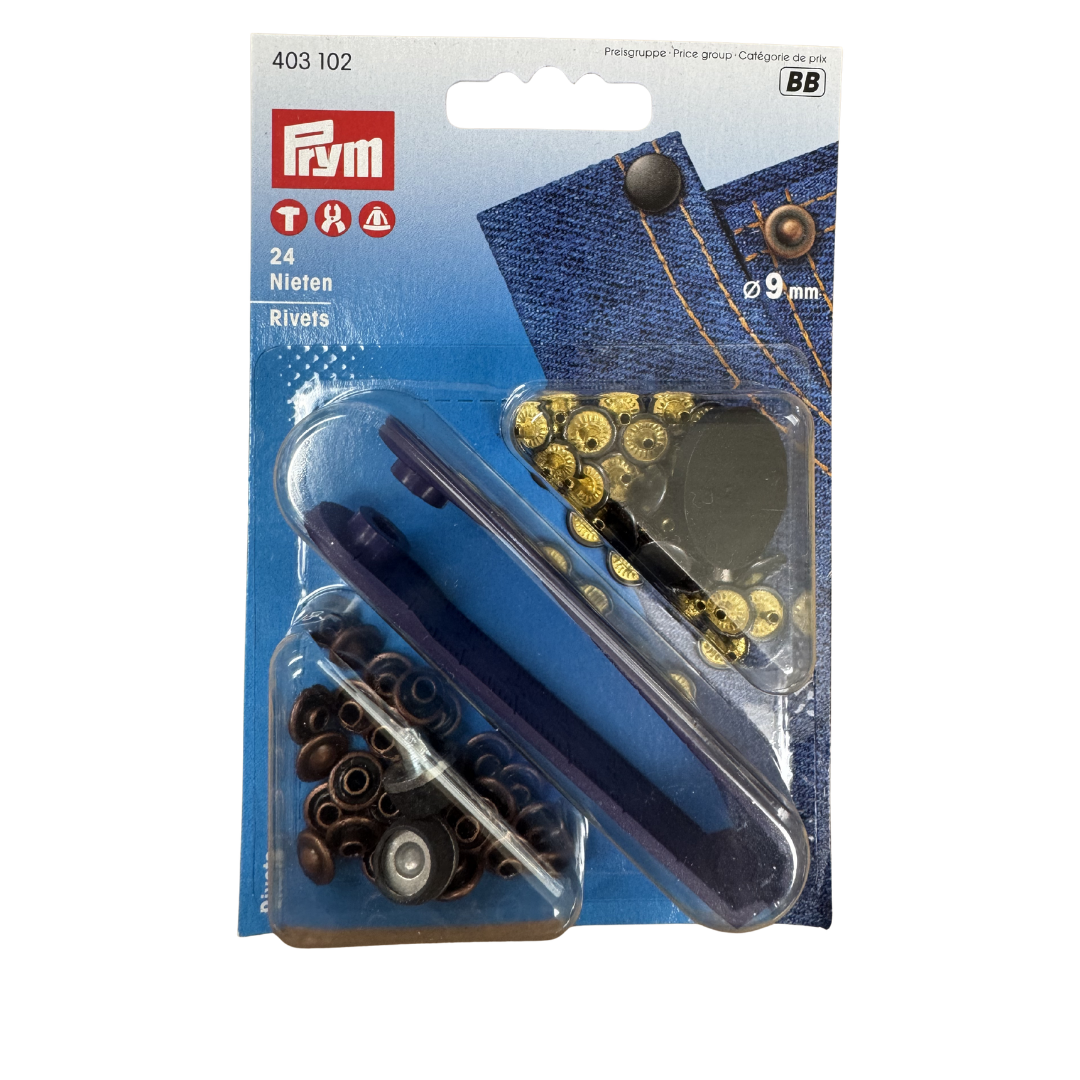 Prym siernieten Zwart/brons (9mm)